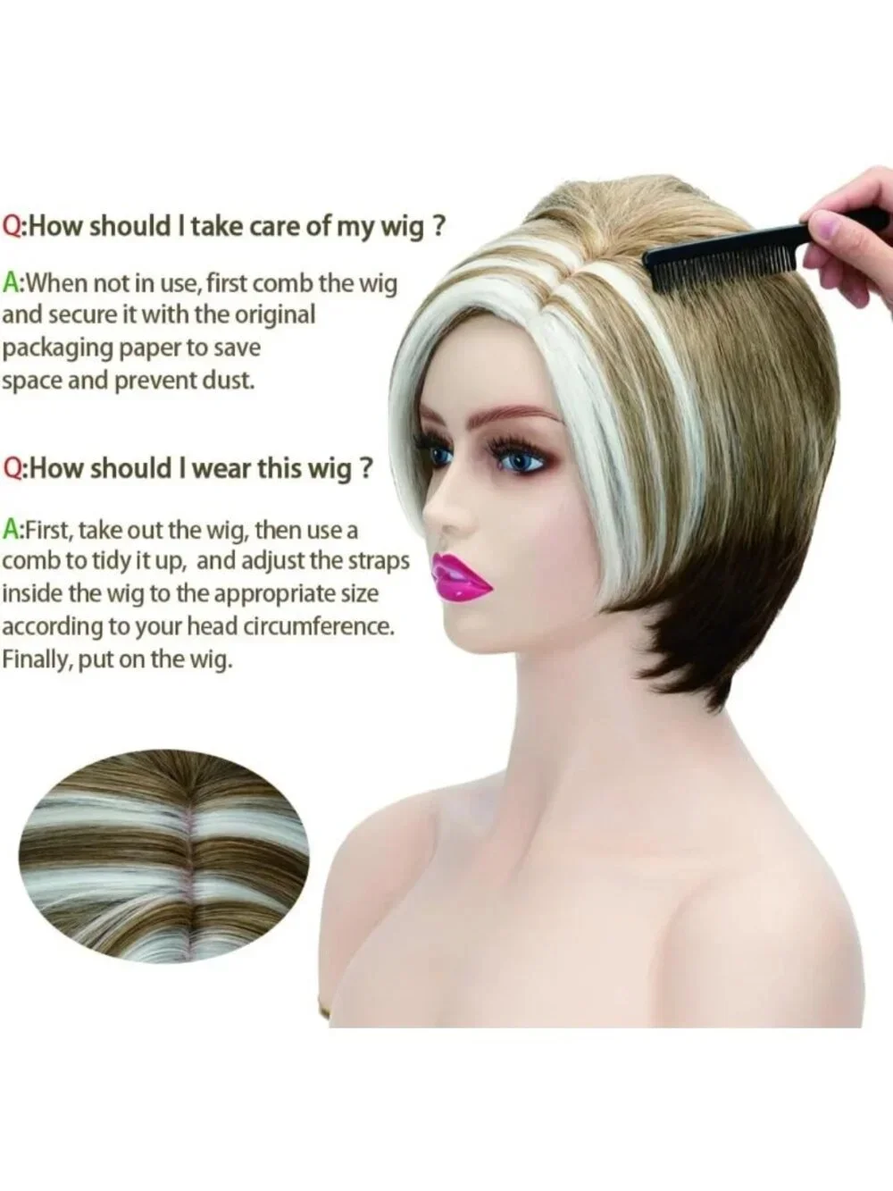 Vintage Blonde Mixed Coraline Short Pixie Wig | Realistic Updo Bob for Parties